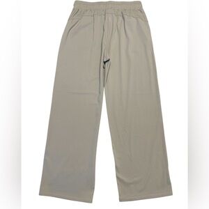 TARSE Wide Leg Yoga Pants Womens L Taupe Palazzo Lounge Travel Pockets